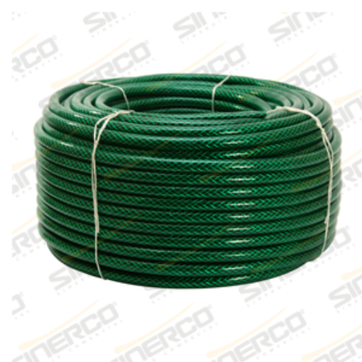 Imagen de MANGUERA TRAMADA VERDE 1/2" X 25 M CONEX. PLASTICA
