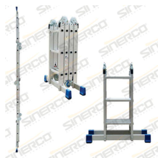 Imagen de ESCALERA DE ALUMINIO MULTIPOSICIONES 3.65M CAP.150