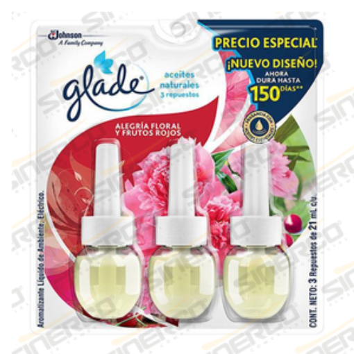 Imagen de GLADE PLUG INS ACEITES NAT 3PK 21ML FRUTOS ROJOS