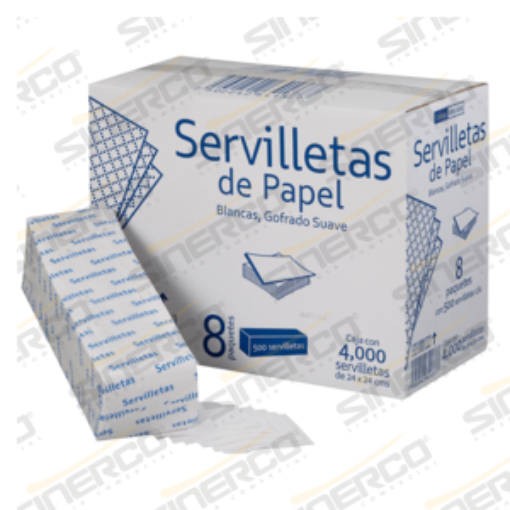 Imagen de SERVILLETAS DE PAPEL 4000 PZAS GREEY MOON 8 PAQUETES DE 500 SERV
