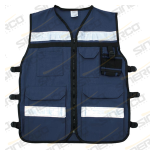 Imagen de CHALECO RESCATISTA AZUL MARINO MED. COSTADO AJUST.