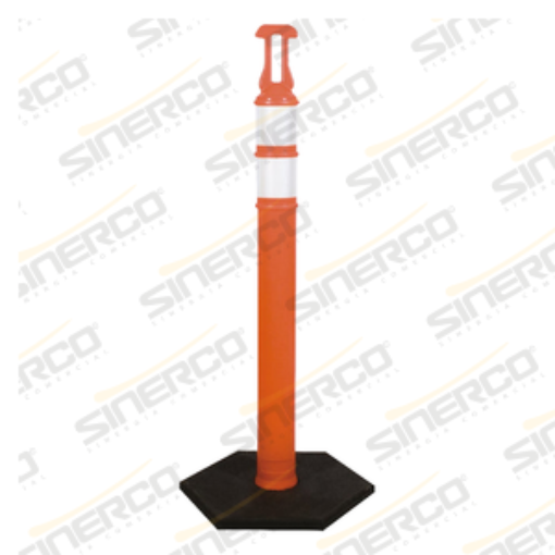 Imagen de POSTE NARANJA BASE NEGRA 2 REFLEJ 6KG 120CM