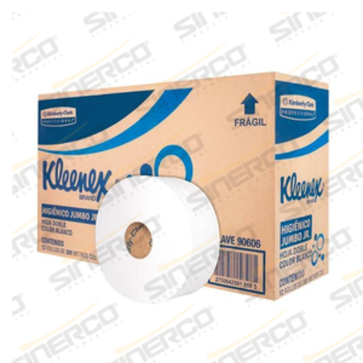 Imagen de KCP 90606 KLEENEX HIGIENICO JUMBO JR 300M X 9.5 CM X 12 ROLLOS HD OLOR NEUTRO
