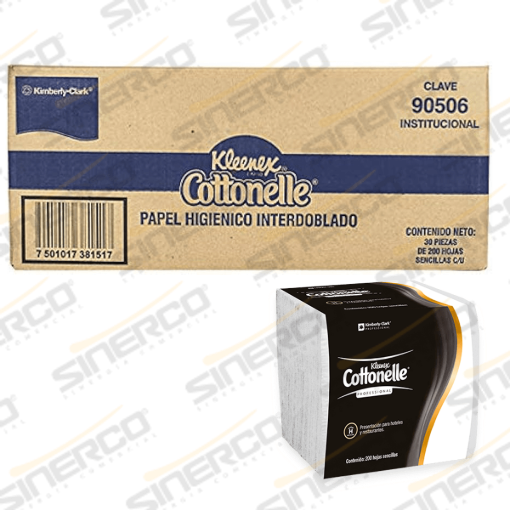 Imagen de KCP 90506 COTTONELLE HIGIENICO INTERDOBLADO 200 HOJAS CON 30 ROLLOS